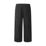 Men Sweatpants Pleated Wide-Leg Casual Pants Men's Loose Solid Color Straight Drawstring Ankle-Tied Sports Trousers