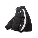 Unisex Winter Cotton Coat Stand-up Collar down Jacket Retro Warm down Jacket