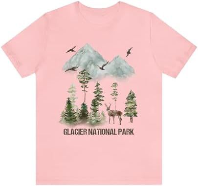 Glacier National Park Camping Forest Deer Hiker Hiking Outdoor