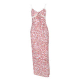 Women Dresses Spring Long Skirt Slim Floral Strap Dress (Csm202403)