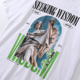 Men Vintage T-Shirt Statue Printed Short Sleeve T-shirt