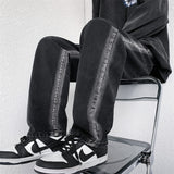 Men Jeans Washed Jeans Men's Spring Straight Loose Oversized Casual Trousers