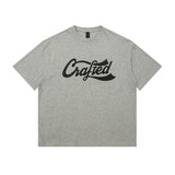 Men T Shirt Foam Printed Letters T-shirt Summer Men's Short Sleeve Loose Hiphop Half Sleeve