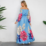 Women Date Dress Autumn Winter Retro Backless Long Sleeves Short Top A- line Long Skirt Suit