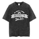 Gothic Brooklyn Tshirt Vintage Y2k T-Shirts Letter Print