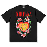 Mens Vintage Rock Band T-Shirt NIRVANA METALLICA Printed Short Sleeve T-Shirt Summer Top
