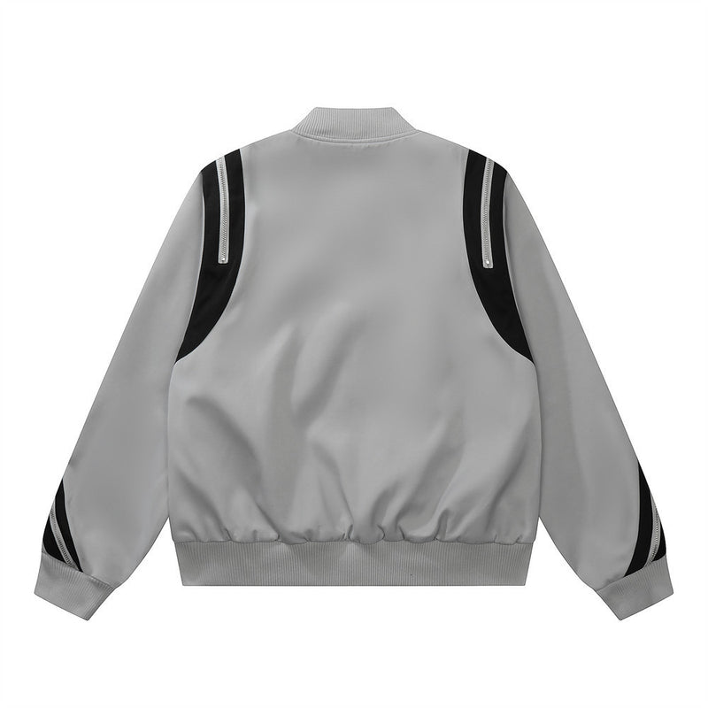 Women Jacket Zipper Coat Spring and Autumn Loose Lapel Sport Cardigan