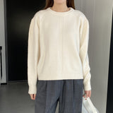 Women Winter Knitted Sweater Hollow Hole round Neck Sweater Autumn Loose-Fitting Long Sleeve Sweater Ht09