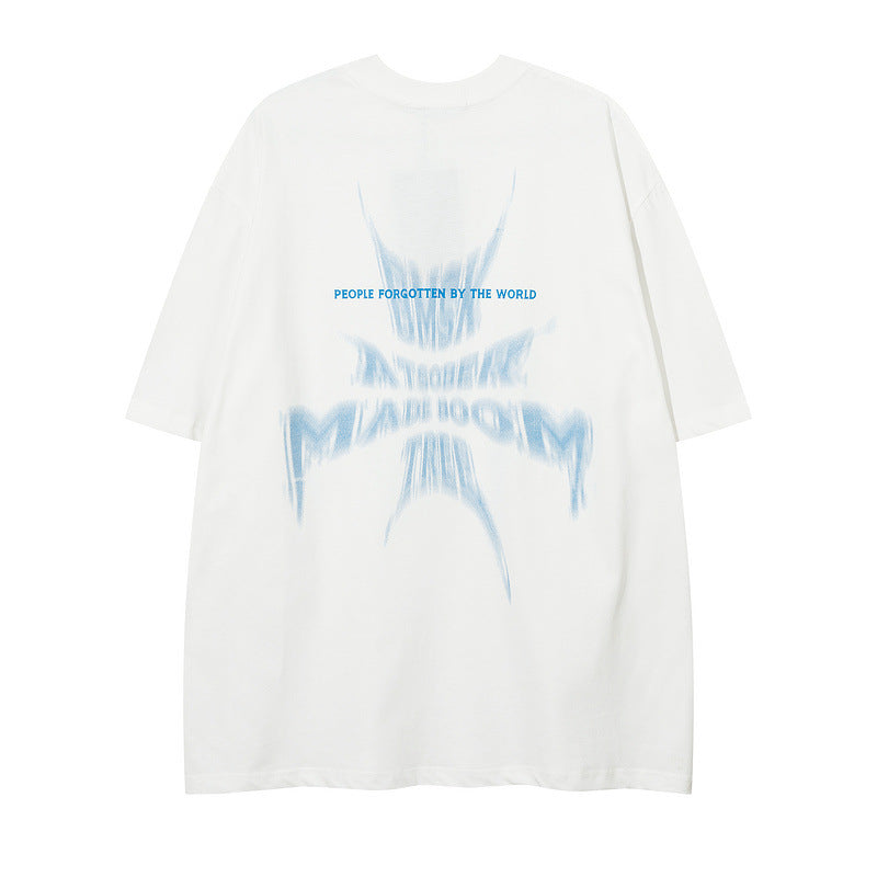 Men T Shirt Letter Necklace Short Sleeve T-shirt