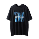 Men Vintage T-Shirt Flame Abstract Printing Short Sleeve T-shirt