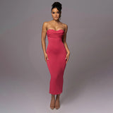 Women Dresses Summer Slim Fit Hip Skirt Shoulder Strap Dress
