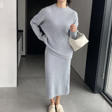Women Knitted Two-Piece Set Autumn and Winter Suit Skirt Z822