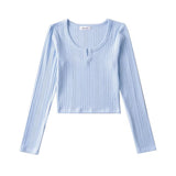 Women Sweater Knitwear Short Slim Fit Small V-neck Long-Sleeve Knitwear