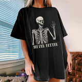 Halloween Drop Shoulder T-shirt Casual Vintage Never Better