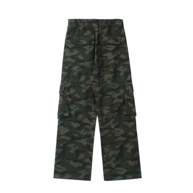 Men Sweatpants Camouflage Cargo Pants Men's Functional Casual Pants Straight-Leg Wide-Leg Pants