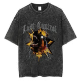 Rottweiler Doberman Vintage Washed T Shirt Men's Hip Hop