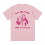 Day Drinking Pain Shrinking Vintage Rat Drawing T Shirt