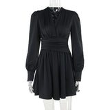 Women Dresses Autumn Style Skirt V-neck Long-Sleeve Dress (Csm202403)
