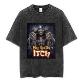 Autism Skeleton Meme T Shirt Funny Skull Men Women Fashion