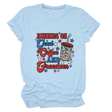 Crew neck women's short sleeves running on jced collee and freedomt t-shirt