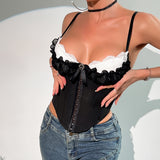 Women Party Tops Sexy Mesh Lace Top with Narrow Straps