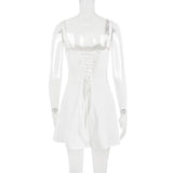 Women Dresses Sexy Lacing Slim Fit Skirt Sling Dress (Bla0420)