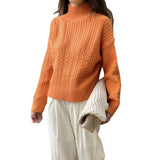 Women Winter Knitted Sweater Autumn Winter Retro Turtleneck Pullover Top 8t3100