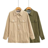 Women Jacket Fall Women's Clothing Lapel Single Breasted Long Sleeve Pocket BF Style Shirt Jacket