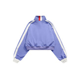 Unisex Jacket Vintage Stripe Short Sports Jacket Men's and Women's Slim Stand Collar Jacket