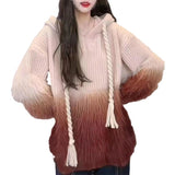 Women Knitwear Fall Winter Hooded Knitwear Loose Sweater