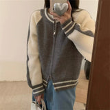 Women Knitwear Autumn and Winter Zipper Sweater Loose Knitted Cardigan