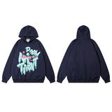 Men Hoodie Letter Graffiti Hooded Sweater Men Retro Baggy Coat