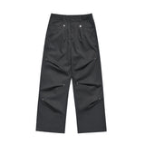 Men Sweatpants Pleated Casual Trousers Men's Work Pants Loose Wide Leg Paratrooper Pants