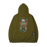 Men Hoodie Skull Print Oversize Hooded Jacket