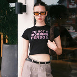 Women Tops round Neck Letter Short Sleeve T-shirt Summer Casual Top (Csm2024)