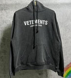 Vetements Hoodie Autumn and Winter VTM Washed and Worn OS Version Loose Hooded Hoodie Hoodie