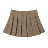 Women Skirt Plaid Pleated Skirt