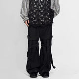 MIJKO Men's Vintage Pants MIJKO Men's Women's Straight Pull Overalls
