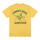 Funny Tummy Ache Survivor Meme Print Graphics T-Shirt Men