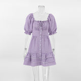 Women Dress Plaid Dress Spring/Summer A- line Skirt
