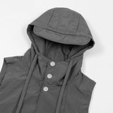 Men Vest Summer Hooded Jacket Frock Vest Casual Loose Vest