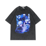 Washed short-sleeved T-shirt oversize