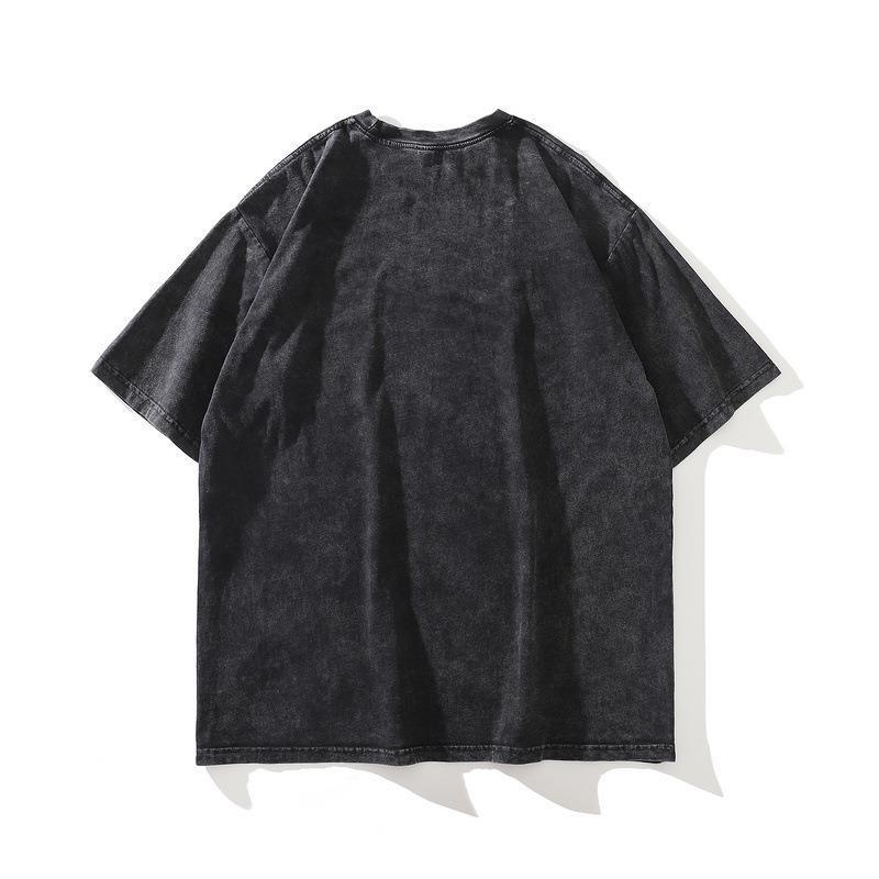 Retro washed short-sleeved T-shirt loose half-sleeved top