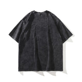 Retro washed short-sleeved T-shirt loose half-sleeved top