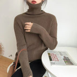 Women Knitted Pullover Turtleneck Sweater Women's Winter Sweater Top