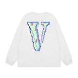 Vlone Sweatshirts Autumn and Winter Mosaic Big V Letter Crew Neck