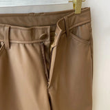 Women Sweatpants Casual Wide Leg Pants High Waist Women Leather Pants