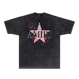 Amiri T-shirt Washed and Worn Retro Short Sleeve T-shirt