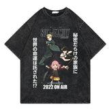 Washed retro T-shirt printed graphic casual cotton summer short sleeves