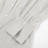 Women Dress Stripe Long Sleeve Shirt Skirt